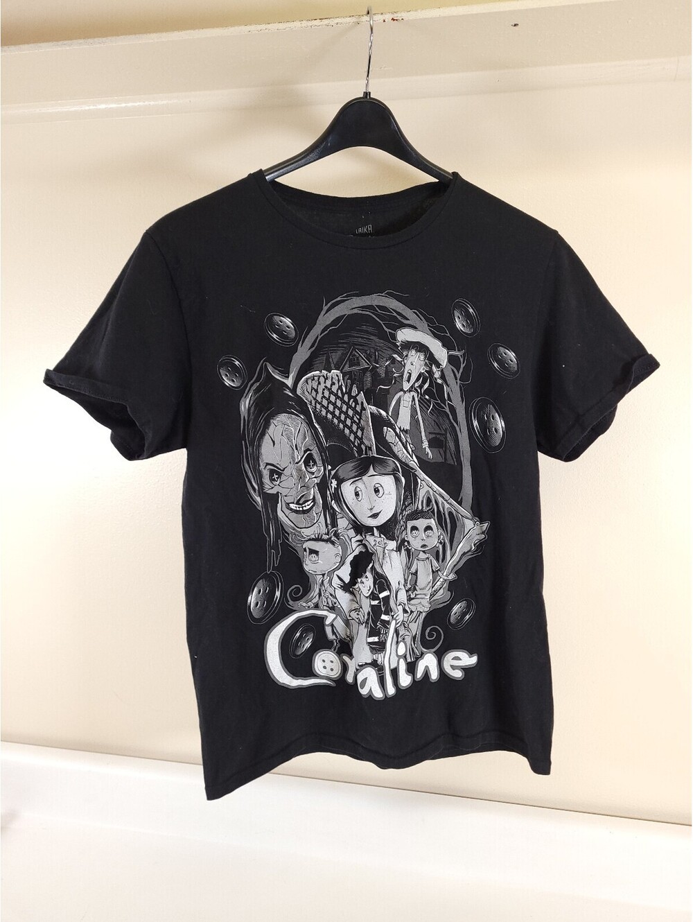 Coraline t shirt mens large black halloween shirt